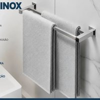 Porta Toalha Duplo De Banheiro [70cm] Aço Inox 304 [q-td70] Prateado