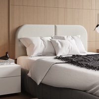 Conforto Orgânico Bouclé: Cabeceira Casal 140cm, sonho real! ✨