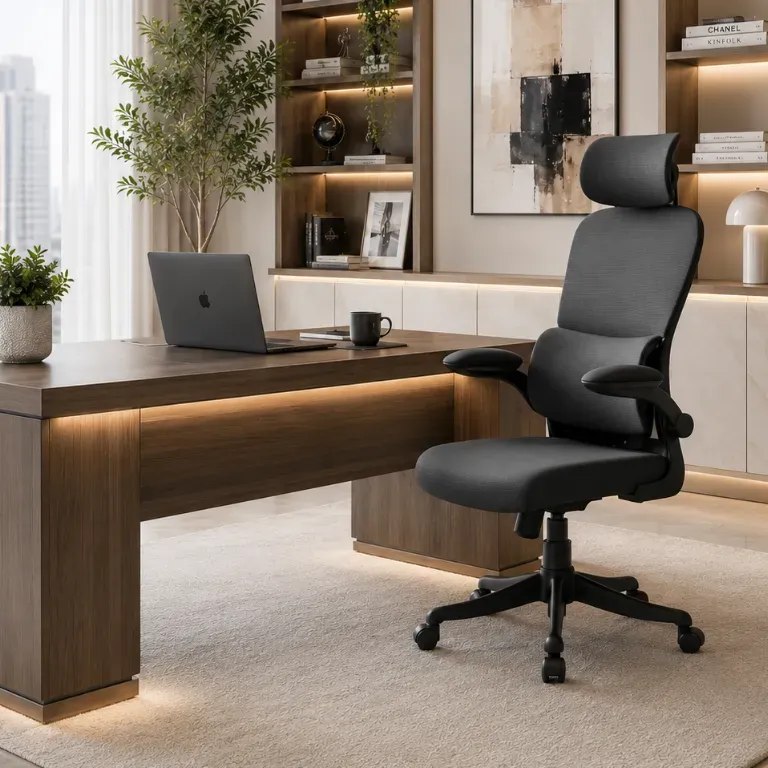 Cadeira Escritório Ergonômica Maat Brand Suporte Lombar Nr17 Preto Espuma De Alta Densidade
