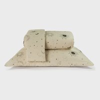 Kit Colcha Cobre Leito Casal 3 Peças 150 Fios Algodão Misto Sol E Lua