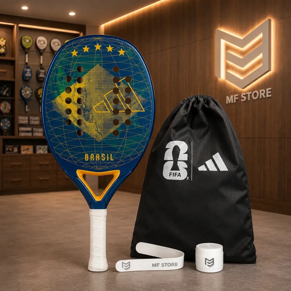 Raquete De Beach Tennis adidas World Cup Brasil 2026 Azul