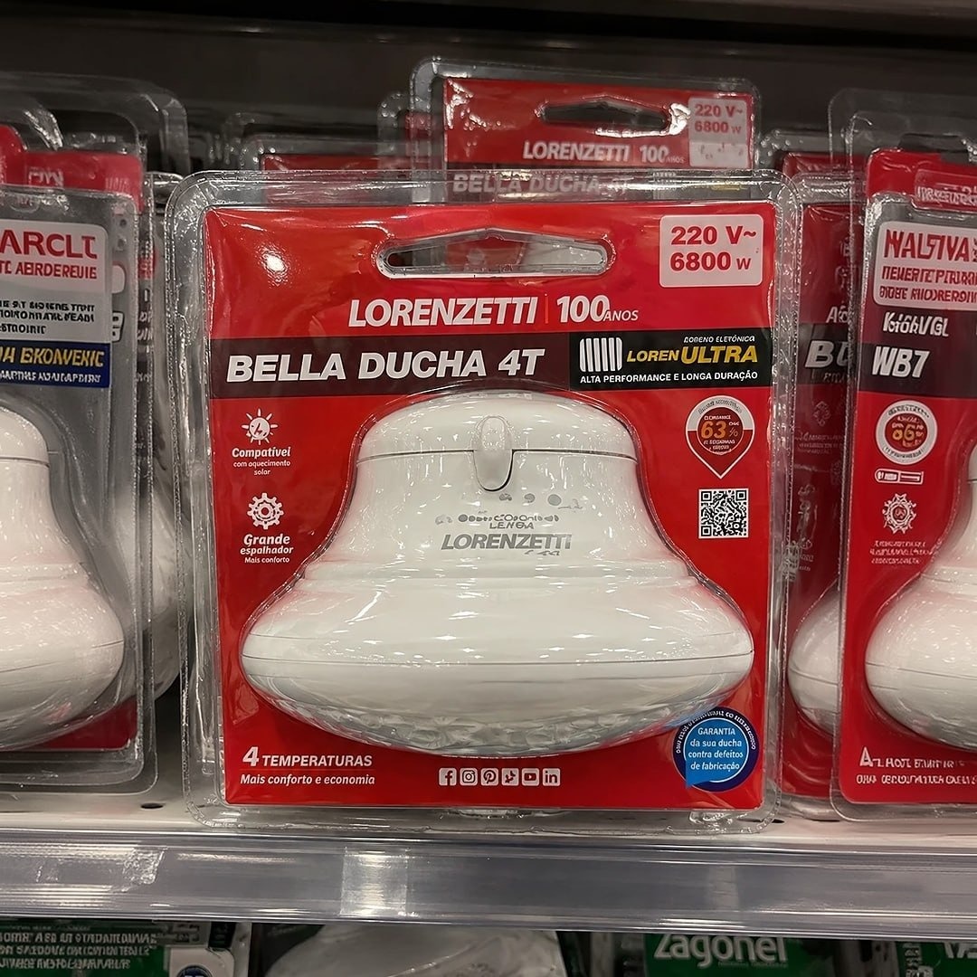 Chuveiro Bella Ducha Ultra Lorenzetti 4t Branco 6800w 220v Branco 220v 6.8 Kw