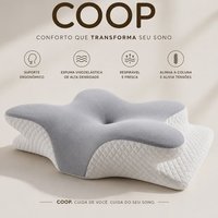 Travesseiro Ortopédico Cervical Borboleta Coop Cinza