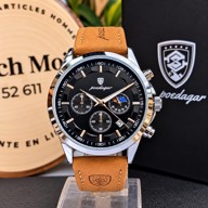 Relógio Masculino Poedagar 921 Original De Luxo Com Caixa Marrom-claro Preto