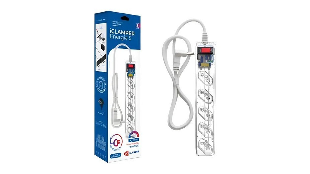 Filtro De Linha Dps Clamper 5 Tomadas 1m Transparente 021516 Transparente 127/220v