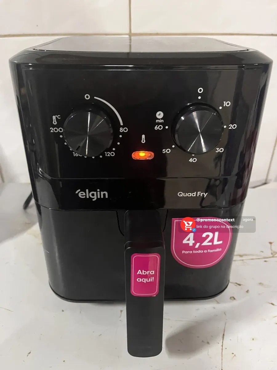 Fritadeira Elétrica Air Fryer Quad Fry 4,2 L,1400w Preto Elgin