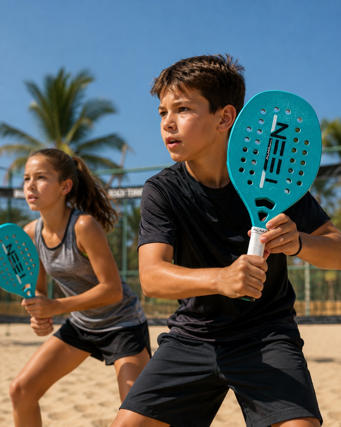 Raquete Beach Tennis Infantil Teen 1k Alma Genius Verde Verde