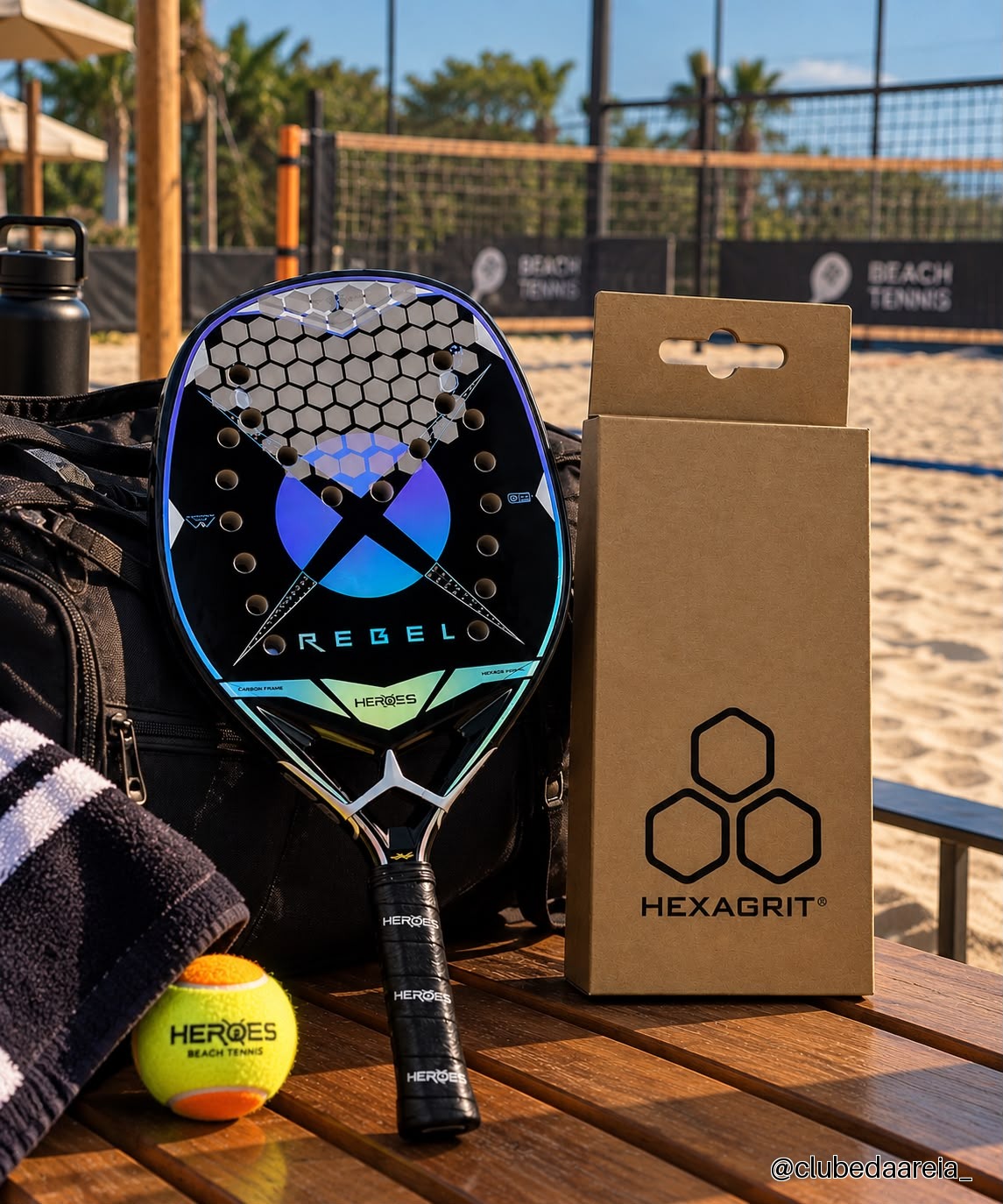 Tratamento Adesivo Hexagrit para Raquete de Beach Tennis