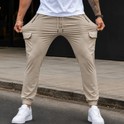 Calça Cargo Para Homem Slim Com Elastano Esportiva Cáqui Gg 46/48