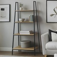 Estante Escada Para Livros C/ 4 Prateleiras Madeira E Metal