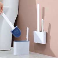Kit 2 em 1 Escova Silicone Banheiro: limpeza impecável e base inclusa! ✨