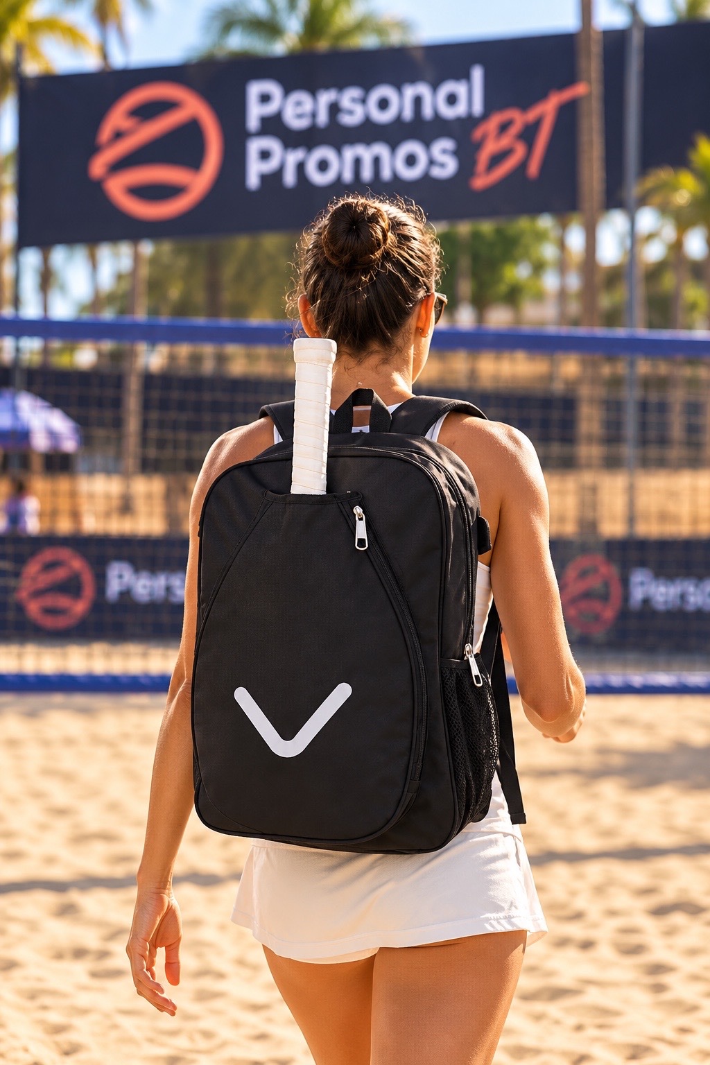 Bolsa Mochila Raquete Beach Tenis Squash Raqueteira Mala Preto 2