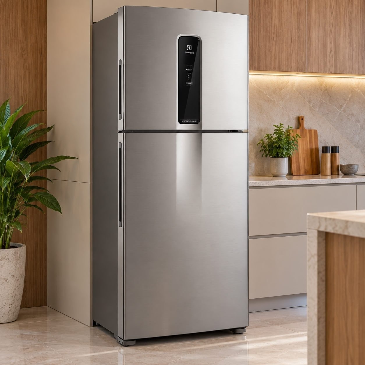 Geladeira Electrolux Frost Free Inverter 480L Efficient com AutoSense SmartBivolt Duplex cor Inox Look (IT70S) Bivolt