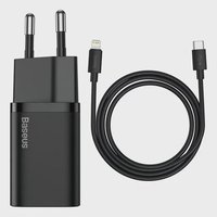 Carregador Turbo Baseus 20w Com Cabo Para iPhone 14 Cor Preto
