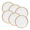 Jogo 6 Pratos de Sobremesa Porcelana Branca Paddy 19cm Wolff para Bolo Torta Doces Mesa Posta Microondas Uso Diário Casa