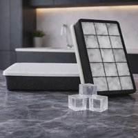 Forma Gelo Com Tampa Silicone 15 Cubos Flexível Drinks Colorido