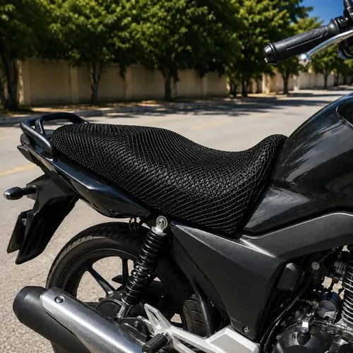 Capa Banco De Moto Termica Rede Universal Antiderrapante 3d Preto