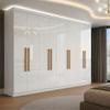 Guarda Roupa Casal 8 Portas 4 Gavetas Paris Espresso Móveis Branco Branco