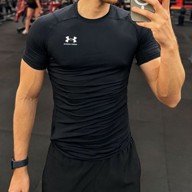 Camiseta Compressão De Treino Under Armour Heatgear Masculin Preto Gg