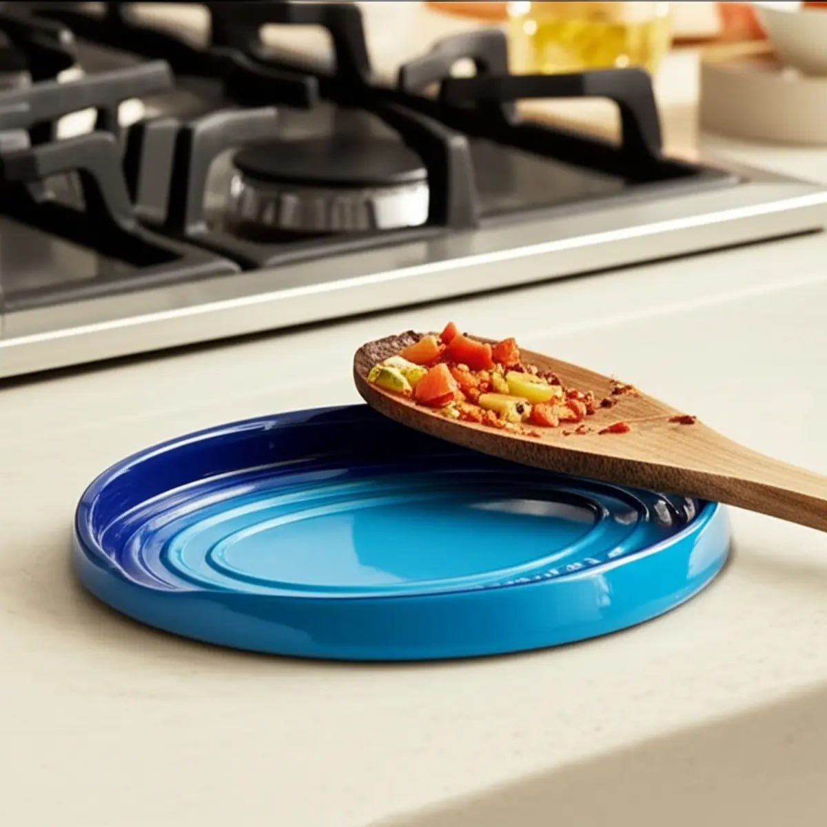 Descanso Le Creuset Oval P/ Colher Em Cerâmica Azure Blue