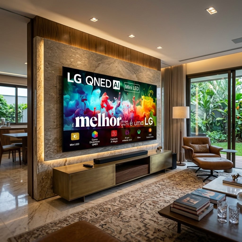 Smart TV 4K 75" LG QNED Mini LED AI QNED70 2026 Processador α7 Ger9 HDR10 Xbox Bluetooth Wi-Fi AI Search Google Gemini webOS 26 - 75QNED70BSA