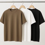 Kit 3 Camiseta Masculina Oversized Lisa Básica 100% Algodão Preto/off-white/marrom G Liso