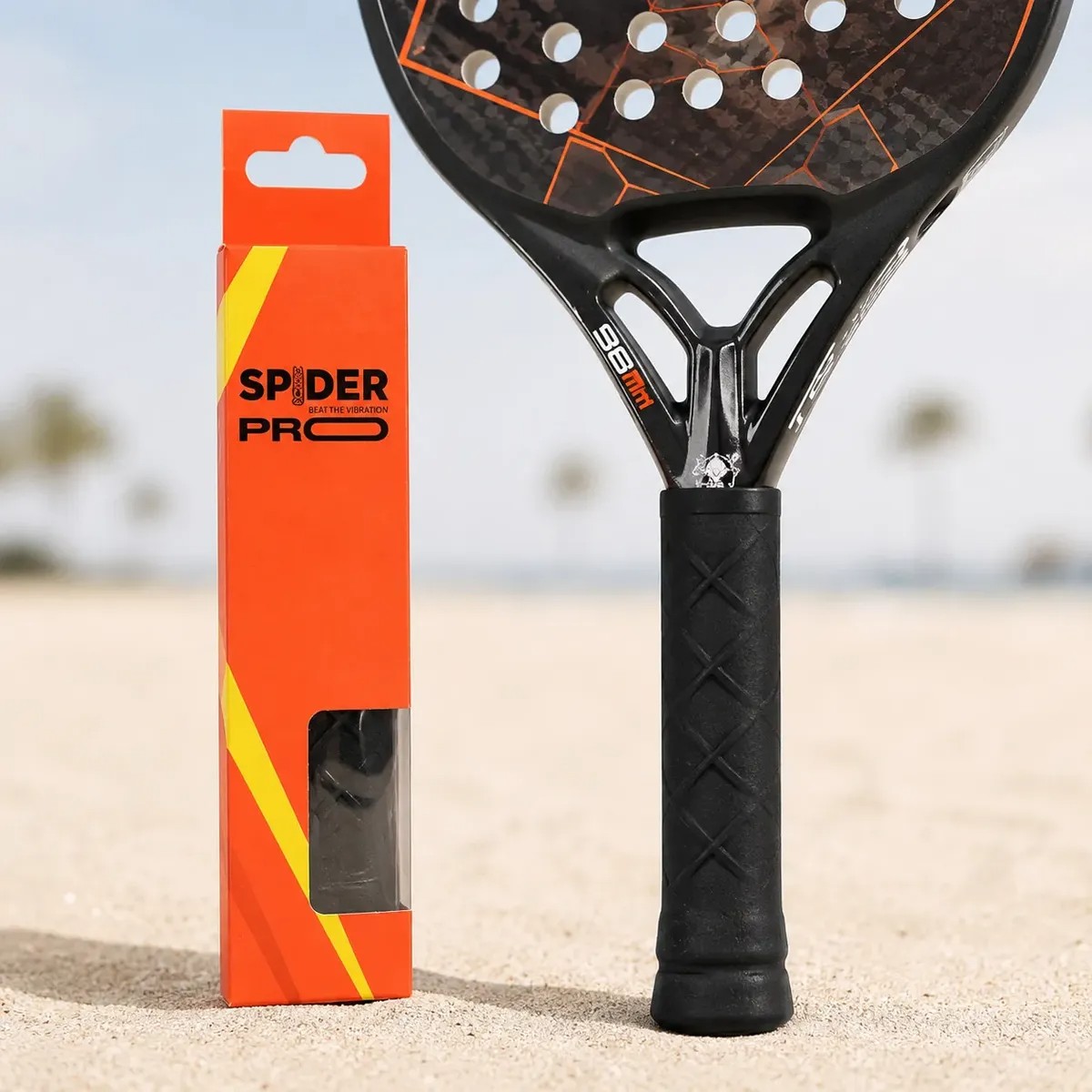 Spider Undergrip Beach Tennis Mattia Spoto Extra Fino Preto
