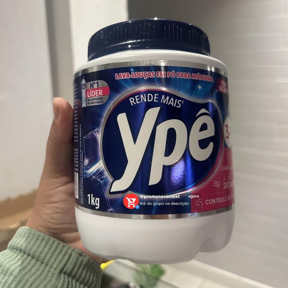 Detergente Lava Louças em Pó para Máquina Ypê 1Kg 3em1 Com Secante