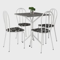 Mesa Jantar Artefamol Thais Quadrada 4 Cadeiras Branca