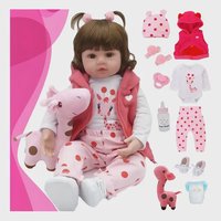 Bebê Reborn Girafinha Menina 48cm Podr dar Banho