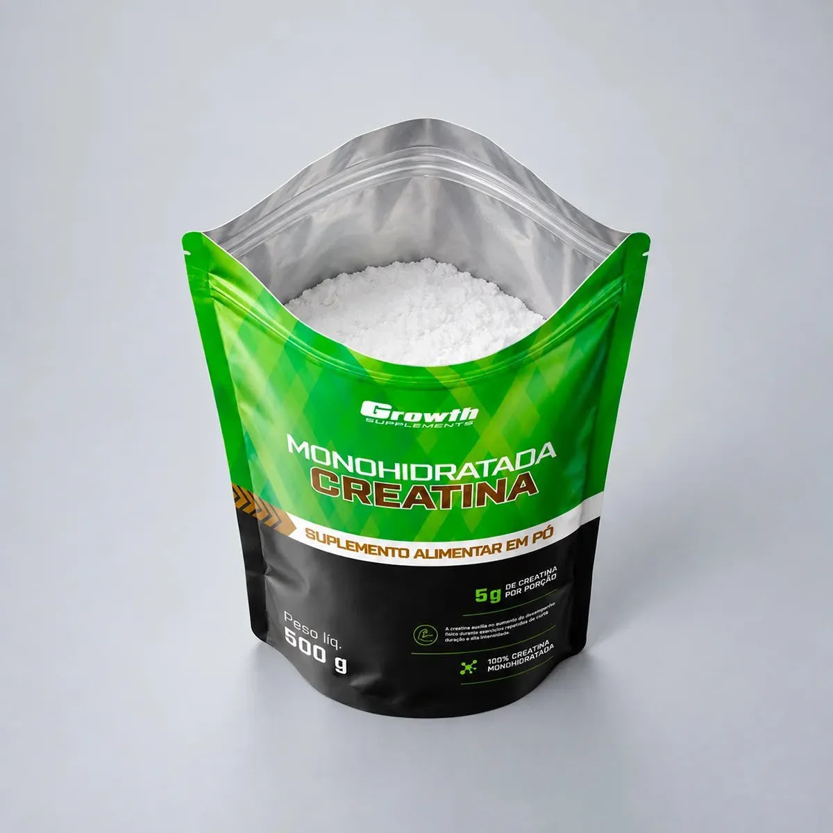 Creatina Monohidratada 500g Pouch - Growth Supplements Sem Sabor