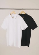 Kit Com 2 Camisas Polo Básicas Masculinas Em Piquet Hering Preto/branco P
