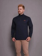 Suéter Masculino Zíper Gola Alta Red Nose Básico Inverno Azul-marinho M