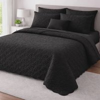 Cobre Leito Queen Matelado Dupla Face Leve Confortável Macio Preto Matelado