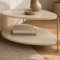 Mesa Lateral Orgânica Apoio Decorativa Em Mdf Moderna Sala Off White
