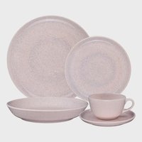 Aparelho De Jantar E Chá 20 Peças Flat Oxford Belle Rose Rosa