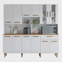 Kit Cozinha Poliman Móveis Helena 12 Portas 1 Gaveta Balcão