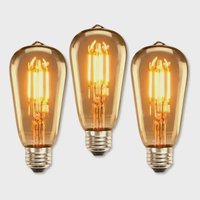 Kit 3 Lâmpada Filamento Led Homefy Decorativa Retrô Vintage Âmbar Branco-quente ST64