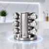 Porta Tempero Inox Giratório Vidro 12 Potes 360