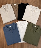Camisa Camiseta Polo Masculina Texturizada Sem Botão