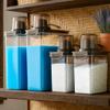 Kit 4 Potes Dispenser Lavanderia Porta Sabão Amaciante Condimentos Cozinha 3L e 1,9L c/ Bico Dosador
