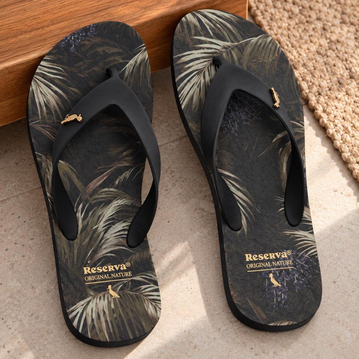 Chinelo Masculino Reserva Go R7500408950001u Energia Da Mata Preto Liso 41/2