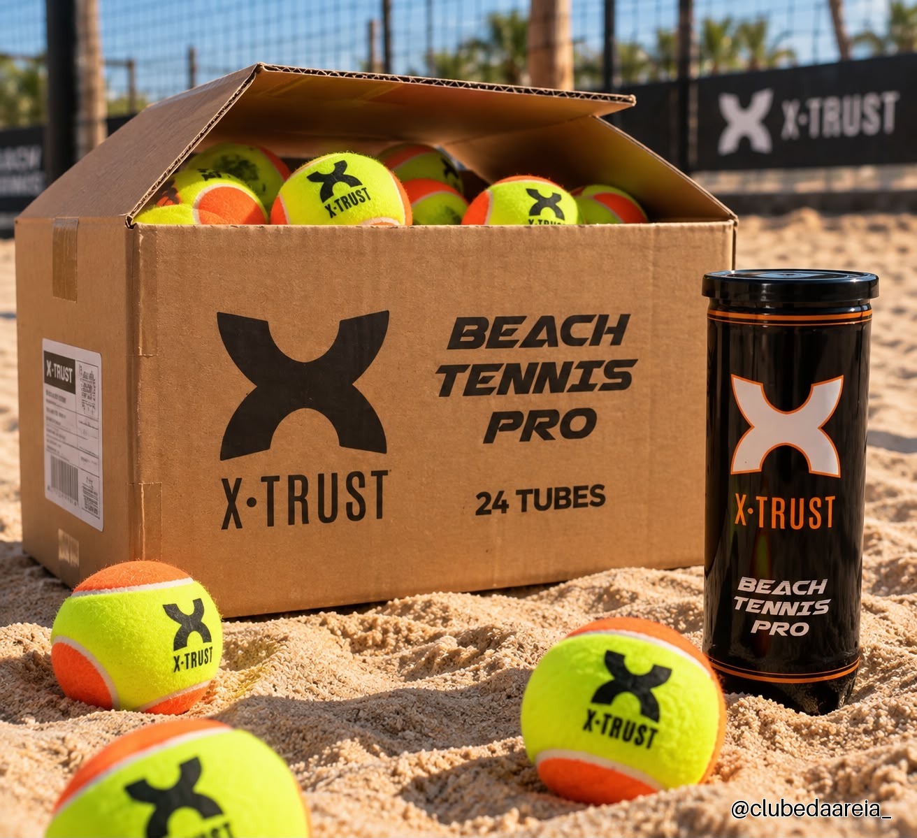 Bolas De Beach Tennis Pro X-trust 3un - Caixa 72u Amarelo