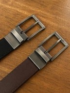 Cinto Masculino Couro Dupla Face 2 Em 1 Preto Marrom Social Preto/marrom 130 Cm