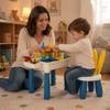 Mesa Mesinha E Cadeira Didática Para Brincar Estudar Infantil Com Blocos de Montar