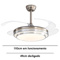 Ventilador/Luminária 4 Pás Retráteis Silencioso Moderno! ✨️