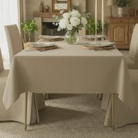 Toalha De Mesa 6 Lugares Retangular Rústica Luxo 2,00x1,40 Cor Avelã