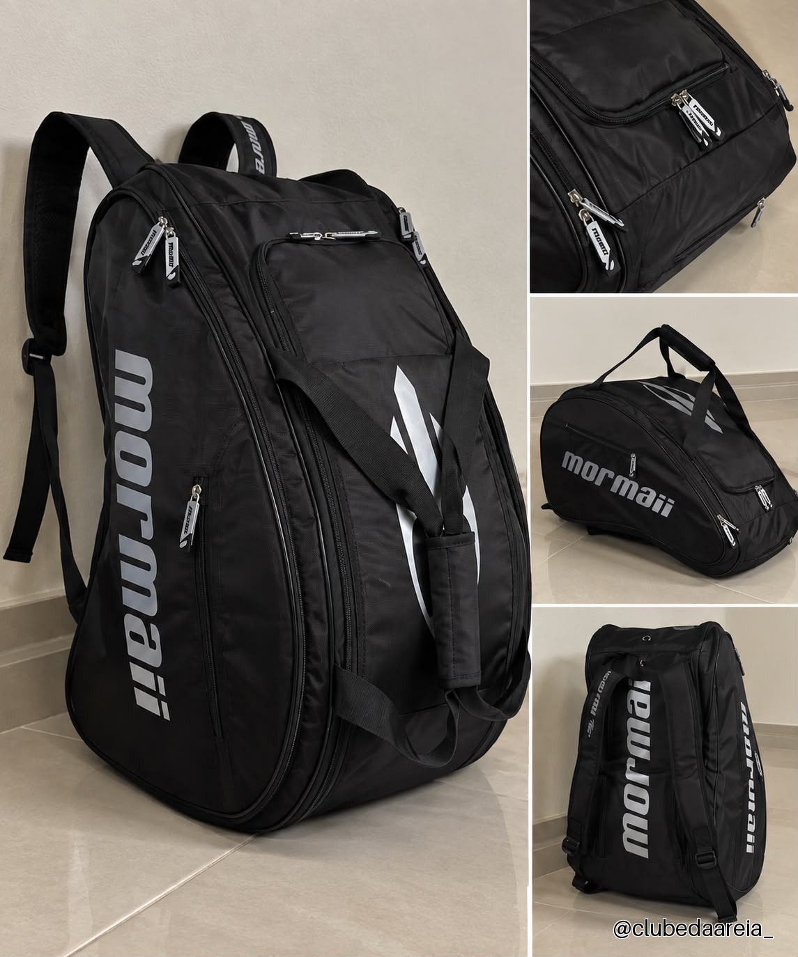 Raqueteira Mormaii Pro Ii Beach Tennis Diversas Divisorias Cor Preto