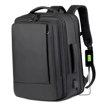 Mochila jiesipote À Prova D'água Reforçada Expansível Cor Preto