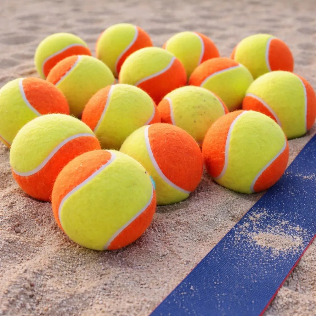 12 Bolas De Beach Tennis Alta Performance Com Feltro Laranja